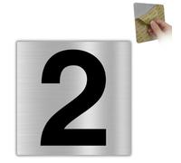 LEIASA | Numéro Maison n. 2-10x10 cm - Aluminium - Plaque Boîte Lettres | Chiffre Porte Appartement, Signal Numérotation Immeuble, Pancarte Adresse de Rue, Sticker Entrée Palier et Escalier