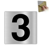LEIASA | Numéro Maison n. 3-10x10 cm - Aluminium - Plaque Boîte Lettres | Chiffre Porte Appartement, Signal Numérotation Immeuble, Pancarte Adresse de Rue, Sticker Entrée Palier et Escalier