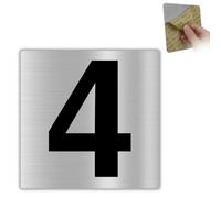 LEIASA | Numéro Maison n. 4-10x10 cm - Aluminium - Plaque Boîte Lettres | Chiffre Porte Appartement, Signal Numérotation Immeuble, Pancarte Adresse de Rue, Sticker Entrée Palier et Escalier