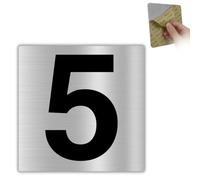 LEIASA | Numéro Maison n. 5-10x10 cm - Aluminium - Plaque Boîte Lettres | Chiffre Porte Appartement, Signal Numérotation Immeuble, Pancarte Adresse de Rue, Sticker Entrée Palier et Escalier