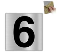 LEIASA | Numéro Maison n. 6-10x10 cm - Aluminium - Plaque Boîte Lettres | Chiffre Porte Appartement, Signal Numérotation Immeuble, Pancarte Adresse de Rue, Sticker Entrée Palier et Escalier