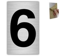 LEIASA | Numéro Maison n. 6-4x6,5 cm - Aluminium Gris - Boîte aux Lettres | Chiffre de Façade, Plaque Numérotation Pavillon, Autocollant Adresse Postale, Signal Portail Jardin et Allée Privée