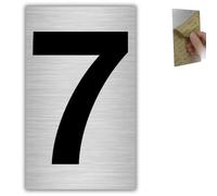 LEIASA | Numéro Maison n. 7-4x6,5 cm - Aluminium Gris - Boîte aux Lettres | Chiffre de Façade, Plaque Numérotation Pavillon, Autocollant Adresse Postale, Signal Portail Jardin et Allée Privée