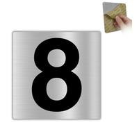 LEIASA | Numéro Maison n. 8-10x10 cm - Aluminium - Plaque Boîte Lettres | Chiffre Porte Appartement, Signal Numérotation Immeuble, Pancarte Adresse de Rue, Sticker Entrée Palier et Escalier