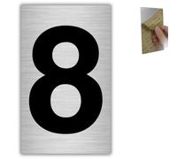 LEIASA | Numéro Maison n. 8-6x10 cm - Aluminium Gris - Boîte aux Lettres | Chiffre de Façade, Plaque Numérotation Pavillon, Autocollant Adresse Postale, Signal Portail Jardin et Allée Privée