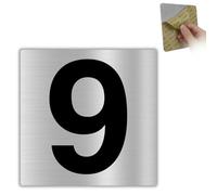 LEIASA | Numéro Maison n. 9-10x10 cm - Aluminium - Plaque Boîte Lettres | Chiffre Porte Appartement, Signal Numérotation Immeuble, Pancarte Adresse de Rue, Sticker Entrée Palier et Escalier
