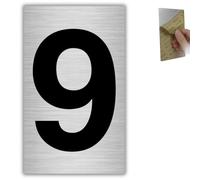 LEIASA | Numéro Maison n. 9-4x6,5 cm - Aluminium Gris - Boîte aux Lettres | Chiffre de Façade, Plaque Numérotation Pavillon, Autocollant Adresse Postale, Signal Portail Jardin et Allée Privée