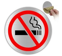 LEIASA | Panneau Interdiction de Fumer - Ø 100 mm - Aluminium - Air Sain | Plaque Cigarette Bannie, Autocollant Briquet Rangé, Pancarte Cendrier Absent, Sticker Sans Tabac, Signal Rond Strict