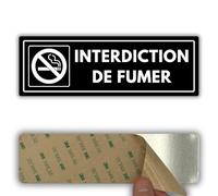 LEIASA | Plaque Interdit de Fumer - 7,5 x 23 cm - Acrylique - Sans Tabac | Panneau Non Fumeur, Pancarte Cigarette Éteinte, Sticker Air Sain Ici, Autocollant Stop Clope, Signal Défense de Fumer