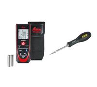 Leica DISTO D2 - télémètre Laser Multifonction, avec Bluetooth (fonctionnalité Application) & Stanley 0-65-491 Poinçon Diamètre 5 X 75 Mm Gamme FatMax - Fabriqués en France