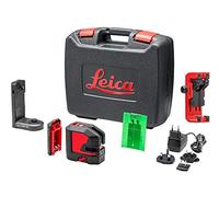 Leica Lino L2G - niveau laser chantier, ligne en croix en coffret (vert) | Laser vert, jusqu'à 4 fois plus visible, pour un nivellement et un alignement précis, avec support mural, portée : 35 m