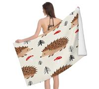 Leichong Serviette de Plage Hérisson Cartoon, 3D Animaux Mignons Serviette de Bain Microfibre, Drap de Plage Séchage Rapide e Anti Sable pour Piscine Voyage Couverture, 75x150 cm