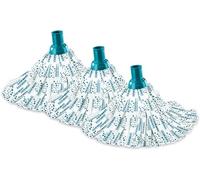 Leifheit 52071 Classic Mop Lot de 3 Têtes de Rechange Viscose Synthétique Vert 34 x 32 x 7 cm Blanc/Turquoise