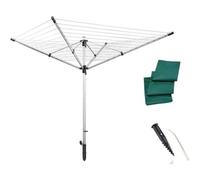 Leifheit 85282 Séchoir jardin parapluie LinoLift 600 QuickStart, 60 m, housse de protection, hauteur ajustable