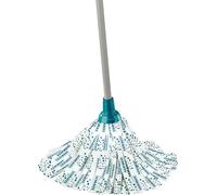 Leifheit Balai Mop Classic – Tête en viscose et polyester, Manche acier 120 cm, Lavable 60°C