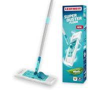 Leifheit Balai Dépoussiérant SUPERDUSTER Floor, Microfibre, Anti-poussière | Balai à plat, Dépoussiérage à sec des sols, housse lavable 100 fois à 40 °C, articulation 360°, largeur 38 cm, manche 148 cm