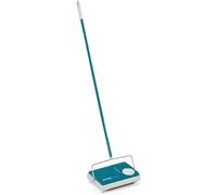 Leifheit Balai mécanique Regulus turquoise, balayeuse lave sol avec 3 brosses rotatives de balayage, appareil multi usages pour tous tapis, balai tapis sans électricité