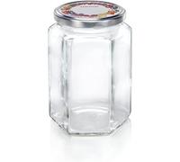 Leifheit Bocal en verre à six facettes 770 ml – hermétique, étiquette, couvercle à visser