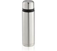 Leifheit Bouteille isotherme Coco 1L, Thermos café et thé à double paroi en acier inoxydable, Gourde isotherme résistante aux chocs à fermeture à vis antifuite, 100 % étanche