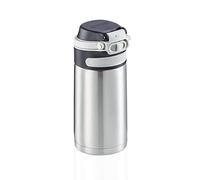 Leifheit Bouteille isotherme Flip 350 ml, thermos 100% étanche, gris clair | Gourde isotherme à poignée rabattable, 6 h chaud / 18 h froid, filtre intégré, sans BPA, système de verrouillage fiable