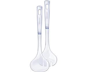 Leifheit Couverts à Salade, Cuillère et Fourchette à Salade pour Grands saladiers, Couverts en Plastique de qualité avec œillet de Suspension et résistants au Lave-Vaisselle, Cuillère à Salade 33 cm