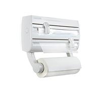 Leifheit Dérouleur mural Parat F2 ComfortLine, porte sopalin pour 3 rouleaux et épices, support de rangement cuisine avec lames tranchantes, blanc
