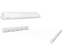 Leifheit Étendoir mural Rollfix 210 Longline, pour intérieur et extérieur | Séchoir à linge avec 5 fils de 4,20 m, enroulement automatique, tension réglable, idéal pour le balcon ou la salle de bains