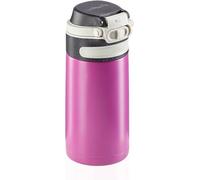 Leifheit Flip Bouteille isotherme (350 ml) avec bouchon à vis, mug voyage avec fermeture 100 % anti-fuite, mug étanche avec ouverture à une main, lilas