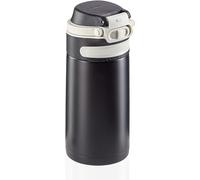 Leifheit Flip Bouteille isotherme (350 ml) avec bouchon à vis, mug voyage avec fermeture 100% anti-fuite, mug étanche avec ouverture à une main, noir 3243