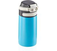 Leifheit Flip Bouteille isotherme (350 ml) avec bouchon à vis, mug voyage avec fermeture 100% anti-fuite, mug étanche avec ouverture à une main, bleu océan 3248
