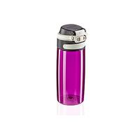 Leifheit Flip Gourde réutilisable (550 ml), bouteille plastique tritan 100 % étanche, bouteille infusion avec filtre, utilisable à une main, lilas