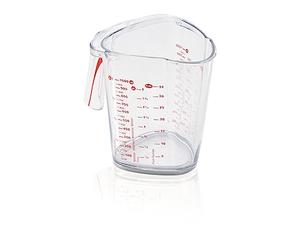 Leifheit Gobelet mesureur de 1 L, verre doseur avec 3 échelles, sans BPA | Plastique robuste résistant aux chocs, bec verseur précis, base antidérapante, graduations pour farine, sucre et liquides