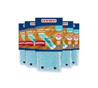 Leifheit Housse de Rechange Clean Twist XL/Combi XL, Super Soft, Lot de 5 | Housse de rechange 42 cm, nettoyage humide léger ou à sec, pour parquet, sols stratifié, lavable 200 x à 60 °C, fibres douces