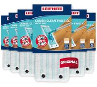 Leifheit Housse de Rechange Clean Twist XL et Combi XL, Micro Duo, Lot de 6 | Système à double fibre avec microfibres et poils surélevés, compatible Combi XL, 42 cm, tous sols, lavable 200 fois à 60 °C