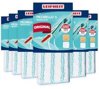 Leifheit Housse de Rechange Picobello S Micro Duo, pour Tous sols, Lot de 6 | Housse de nettoyage 27 cm, microfibre avec poils spéciaux pour les joints et les sols structurés, serpillère lavable à 40 °C