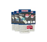 Leifheit Housse de Rechange Profi XL Cotton Plus, 42 cm, Lot de 4 | Pour balai Profi XL, ultra-absorbante, teneur en coton élevée, pour sols en pierre et carrelage, lavable 400 fois à 60°C