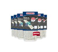 Leifheit Housse de Rechange Profi XL Cotton Plus, 42 cm, Lot de 6 | Pour balai Profi XL, ultra-absorbante, teneur en coton élevée, pour sols en pierre et carrelage, lavable 400 fois à 60°C