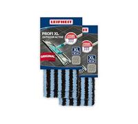 Leifheit Lot de 2 Housses Profi XL Outdoor Active, Housse de Rechange Microfibres à Double Fibre spéciale pour Balai à Plat Profi XL, pour décrocher et Absorber la saleté des sols extérieurs