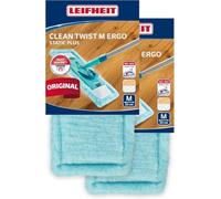 Housse static plus Leifheit 55163, serpillères de rechange balai serpillière Clean Twist Ergo/PowerClean, nettoyage à sec, lot de 2
