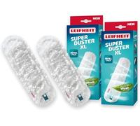 Leifheit Housse pour plumeau SUPERDUSTER XL, Housses de Rechange, Lot de 2 | Lavable jusqu’à 50 fois, idéal pour dépoussiérer poussières et allergènes sans les disperser, fixation par bouton-pression