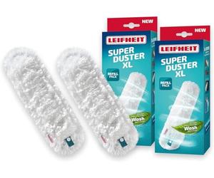 Leifheit Housse pour plumeau SUPERDUSTER XL, Housses de Rechange, Lot de 2 | Lavable jusqu’à 50 fois, idéal pour dépoussiérer poussières et allergènes sans les disperser, fixation par bouton-pression
