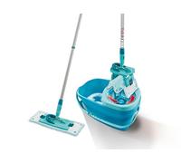 Leifheit Kit Clean Twist M Ergo – Balai serpillère microfibre, seau essoreur, manche télescopique