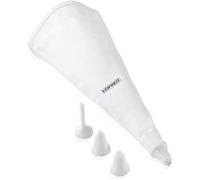 Leifheit Kit poche à douille avec 4 douilles, Seringue de décoration à pâtisserie, Seringue alimentaire en coton enduit résistant à la déchirure et à de hautes températures, kit poche à pâtisserie