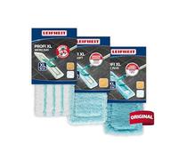 Leifheit Lot de 3X Housse Profi XL, 3X Housse de Rechange pour Balai Profi XL, lot Pratique Contenant Une Housse Micro Duo, Une Housse Static Plus, Une Housse Super Soft pour Balai à Plat Profi XL