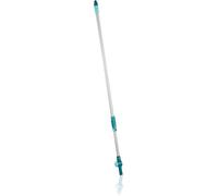 Leifheit Manche Télescopique en acier 110 à 190 cm, Manche à balais réglable et extensible, perche télescopique avec articulation pour nettoyage sols, vitres, plafonds, etc., avec Click-system 41522 Bleu