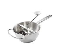 Leifheit Moulin à légumes et fruits, Presse-légumes Manuel en Acier Inox | Presse-purée multifonction avec 3 grilles interchangeables, préparation rapide de purées, soupes, compotes et confitures