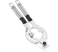 Leifheit Ouvre-bocal ProLine, Ouvre-couvercle facile à utiliser et à ranger, Ouvre bocal manuel en acier inoxydable très robuste, ouvre-bouteille design avec boucles de suspension