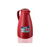 Leifheit Pichet isotherme 1L Harmonic, Pichet thermos café et thé totalement étanche, Thermos café chaud jusqu'à 24h, ouverture fermeture et versement d'une seule main, thermos design sans BPA, rouge