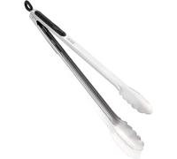 Leifheit Pince de cuisine et à barbecue ProLine, Accessoire de cuisine avec embouts résistants à la chaleur et verrouillage innovant, Ustensile barbecue de 41 cm en acier inoxydable