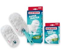 Leifheit Plumeau SUPERDUSTER, Plumeau Dépoussiérant avec 2 Housses lavables | Plumeau dépoussiérant à embout flexible, housses en microfibre 360° lavables, capte poussières et allergènes sans dispersion